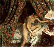 Edgar Degas Retiring oil